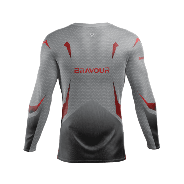 Rashguard ML Classic Cinza/Vermelha (5374668341411)