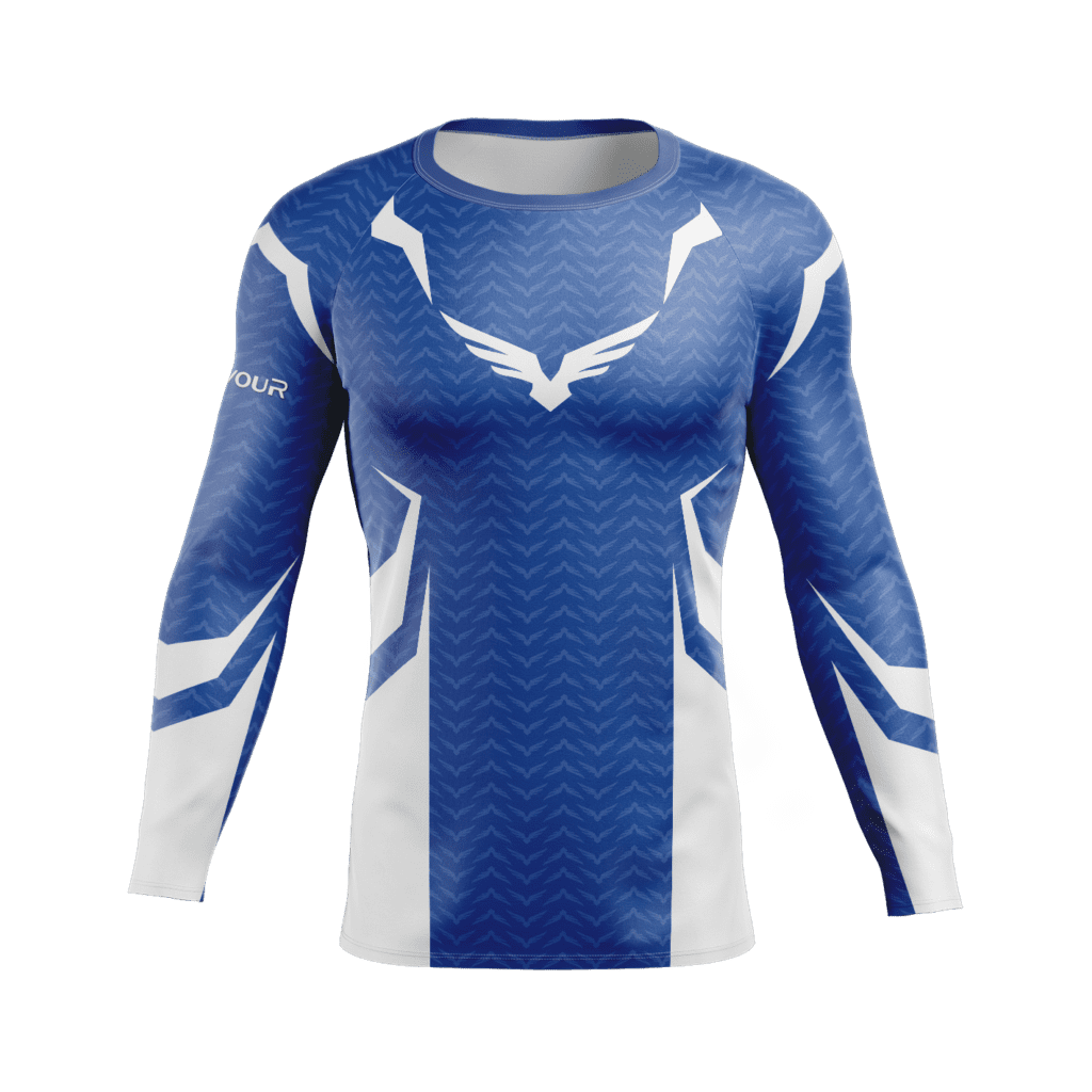 Rashguard ML Classic Azul Bravour tecido-tule-bordado-3d-verde-menta
