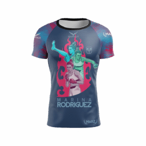 Rashguard Marina Rodriguez - Azul Manga Curta