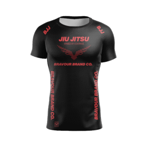 Rashguard Manga Curta - Jiu Jitsu - Preto/Vermelho