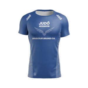 Rashguard Manga Curta - Judô Lines Azul/Branca
