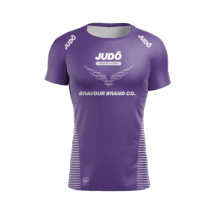 Rashguard Manga Curta - Judô Lines Roxa/Branca