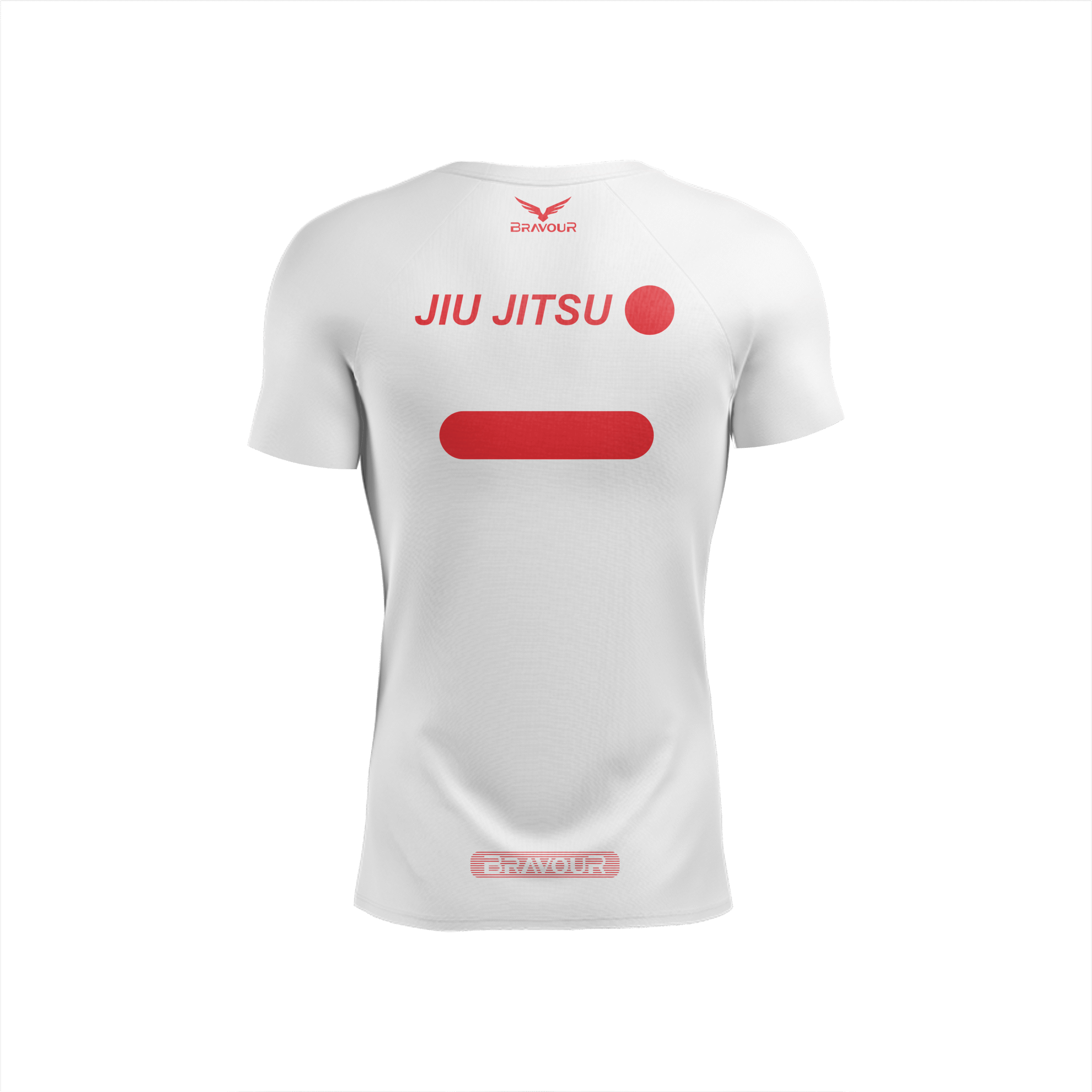 Rashguard Manga Curta Brazilian Jiu-Jitsu - Vermelha/Branca - Imagem 2