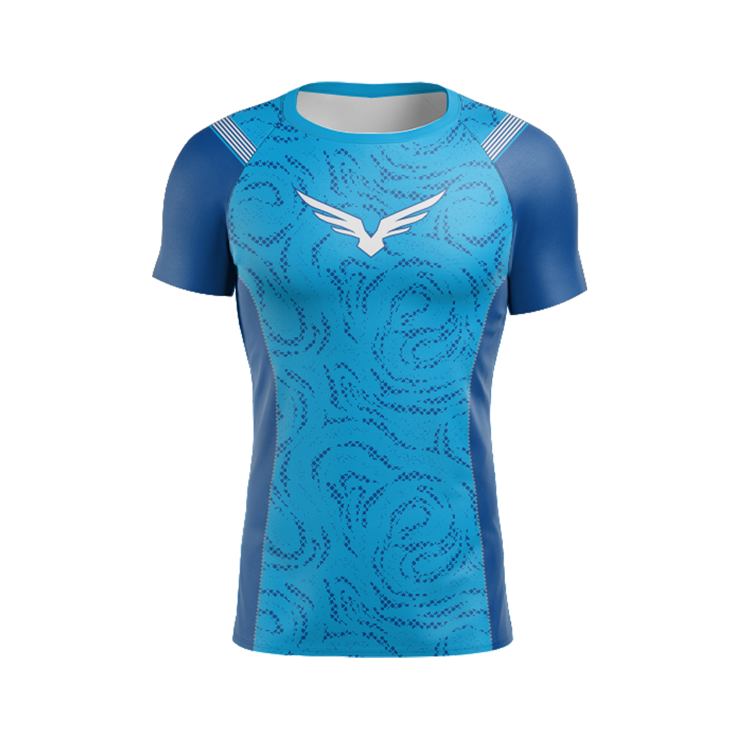 Rashguard Evolution Falcon Grip Blue - Manga Curta
