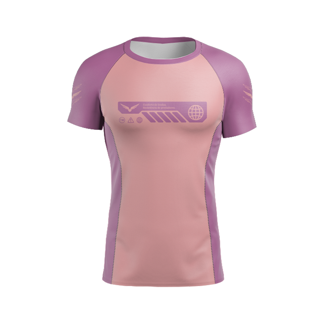 Rashguard Evolution Silent Rage Pink - Manga Curta
