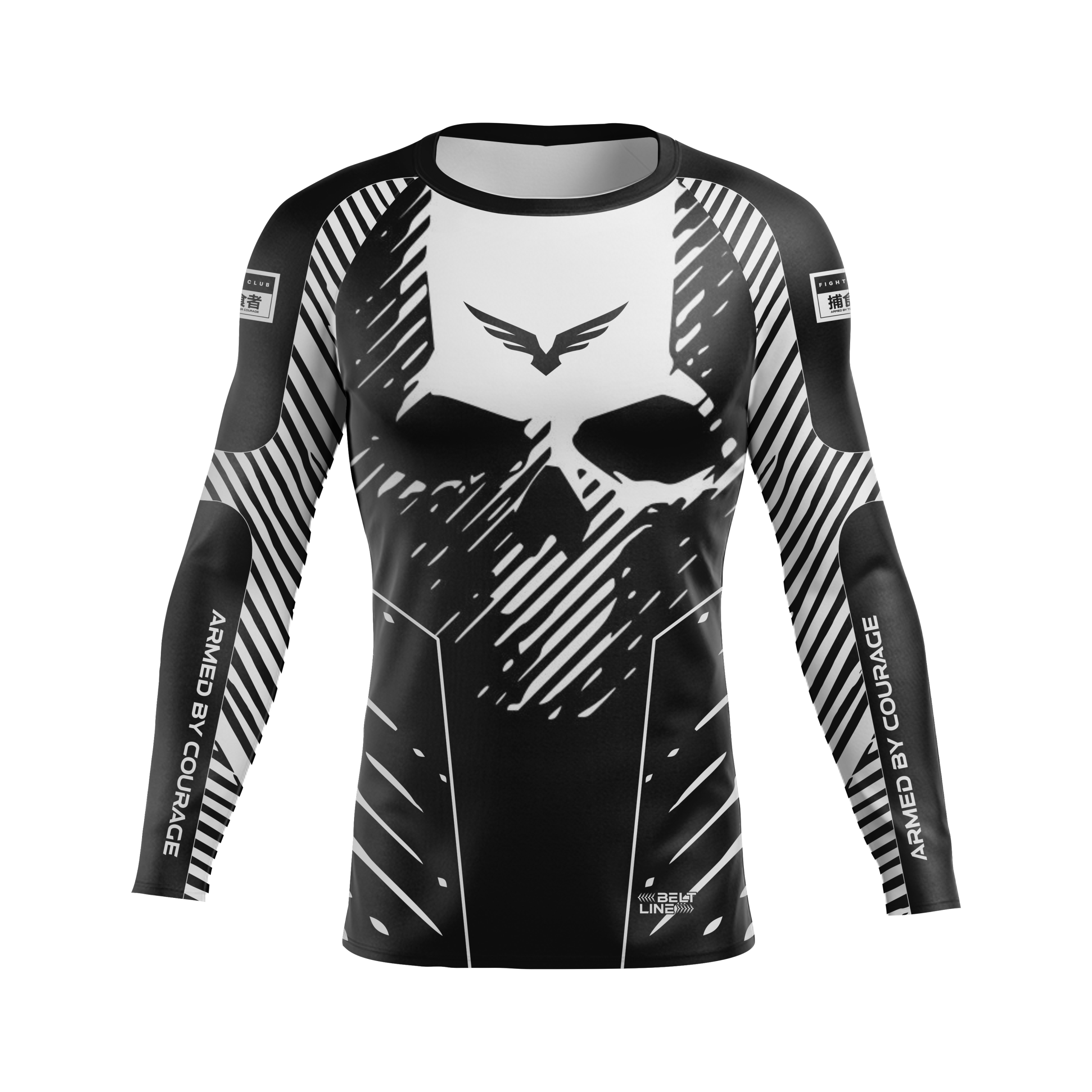 Rashguard Belt Line SKULL 2.0 Branco/Preto