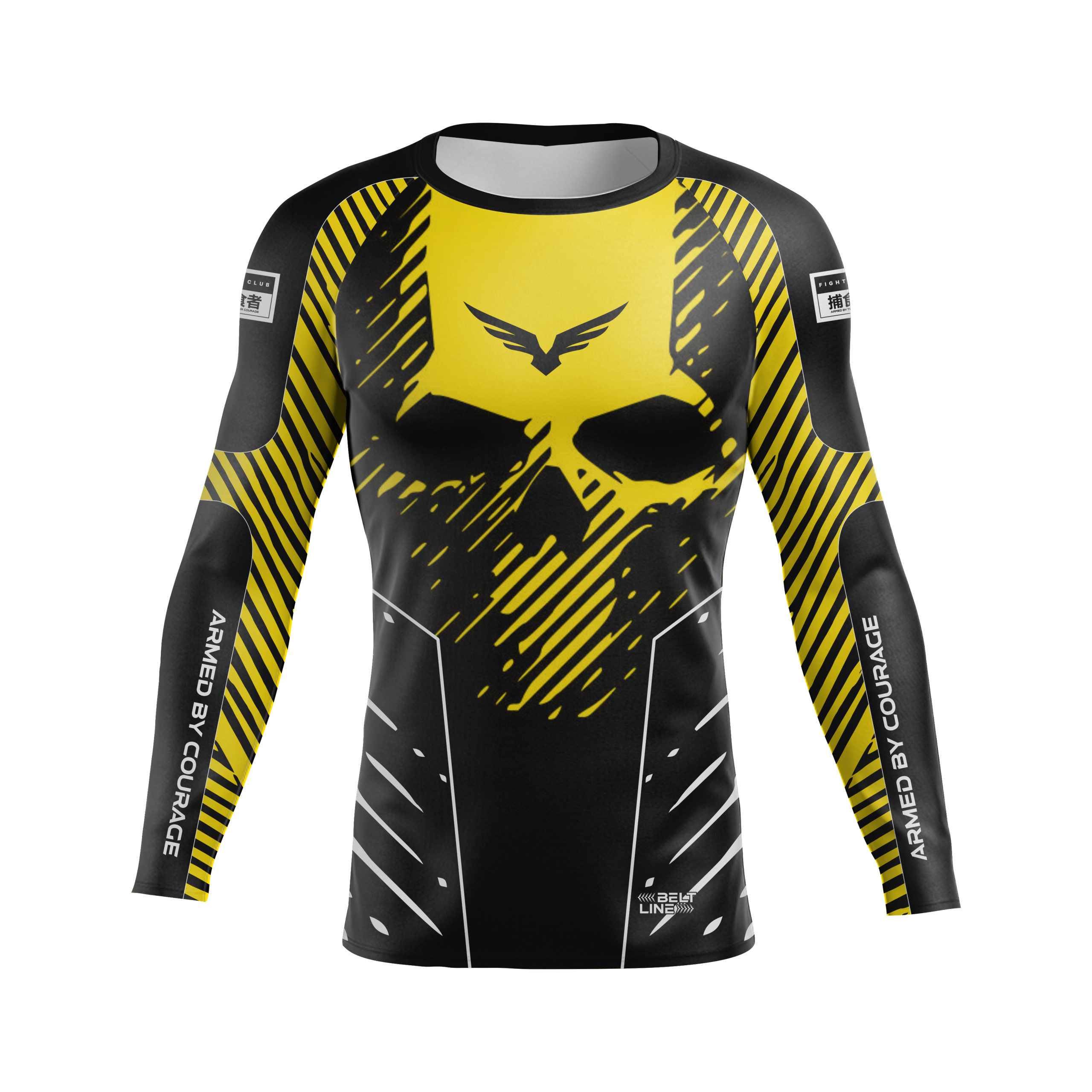 Rashguard Belt Line SKULL 2.0 Amarelo/Preto