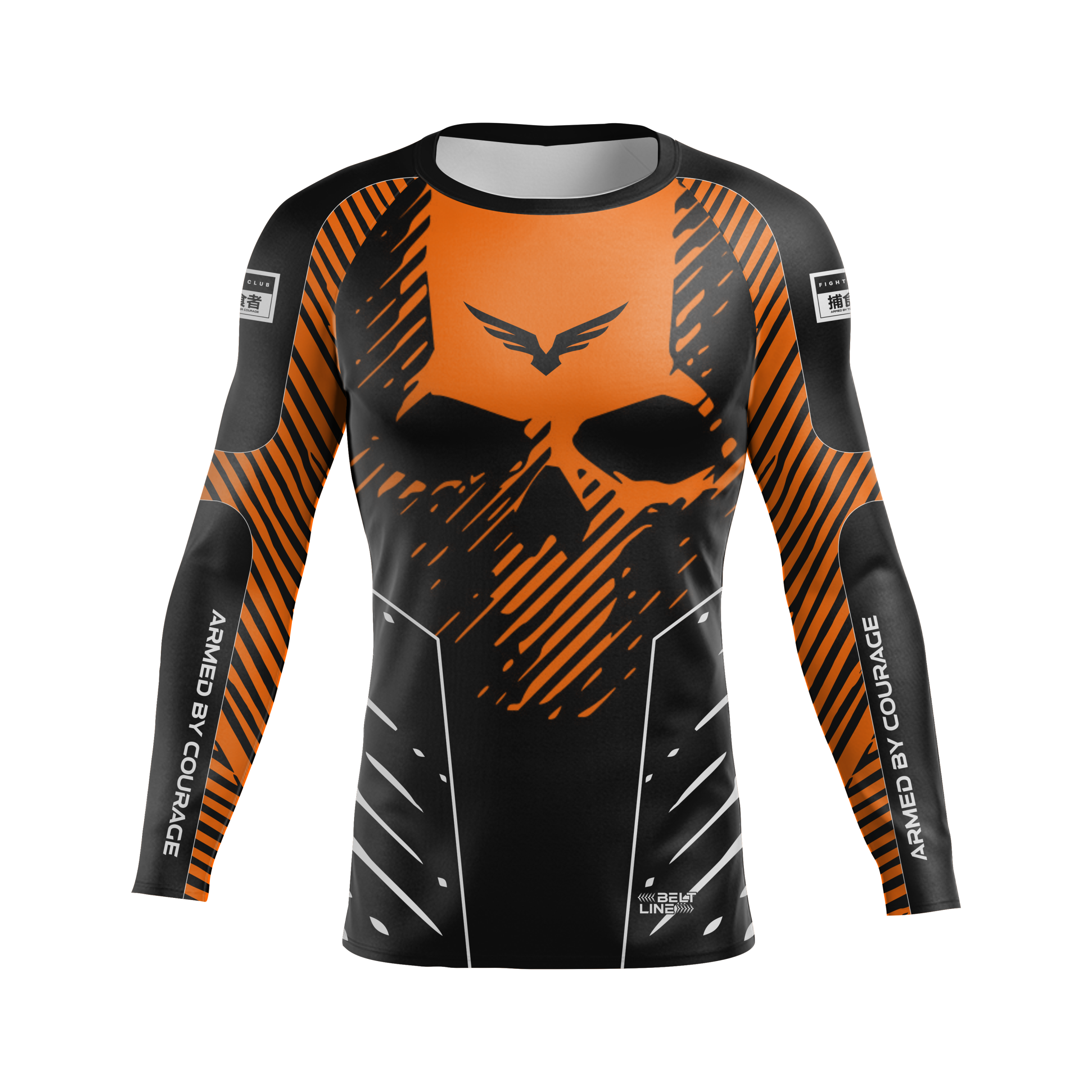 Rashguard Belt Line SKULL 2.0 Laranja/Preto