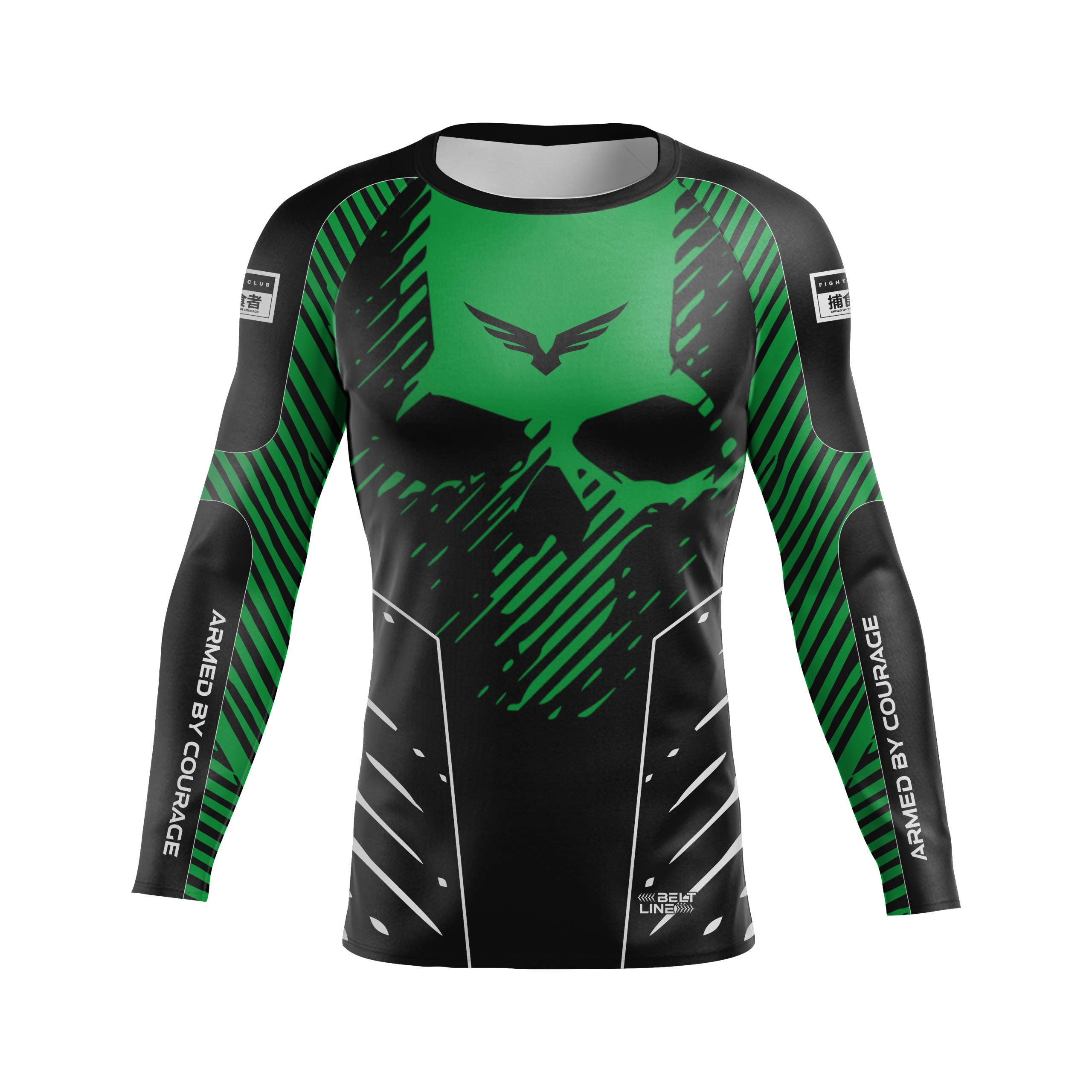 Rashguard Belt Line SKULL 2.0 Verde/Preto