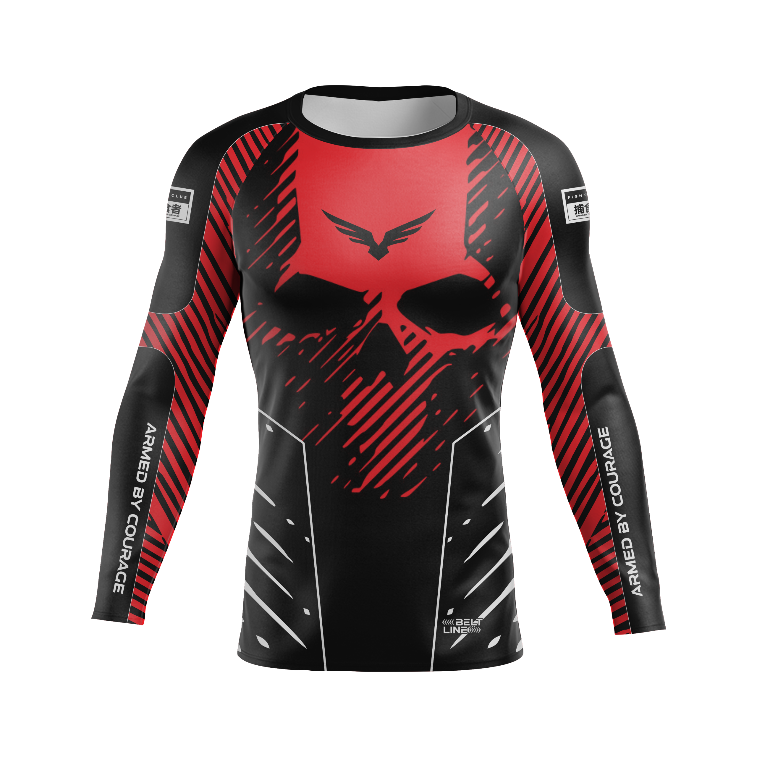 Rashguard Belt Line SKULL 2.0 Vermelho/Preto