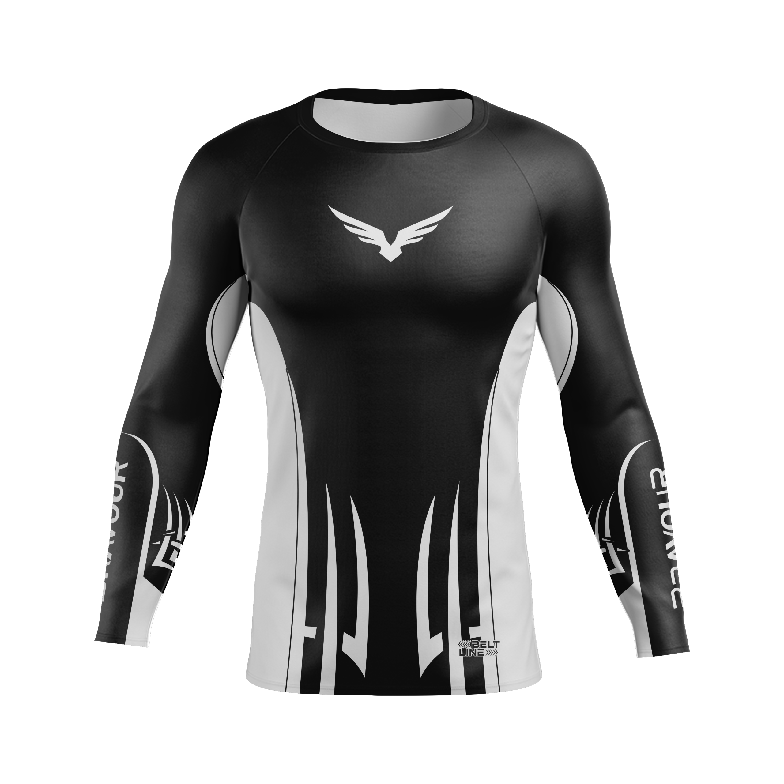 Rashguard Belt Line Tribal Preto/Branco