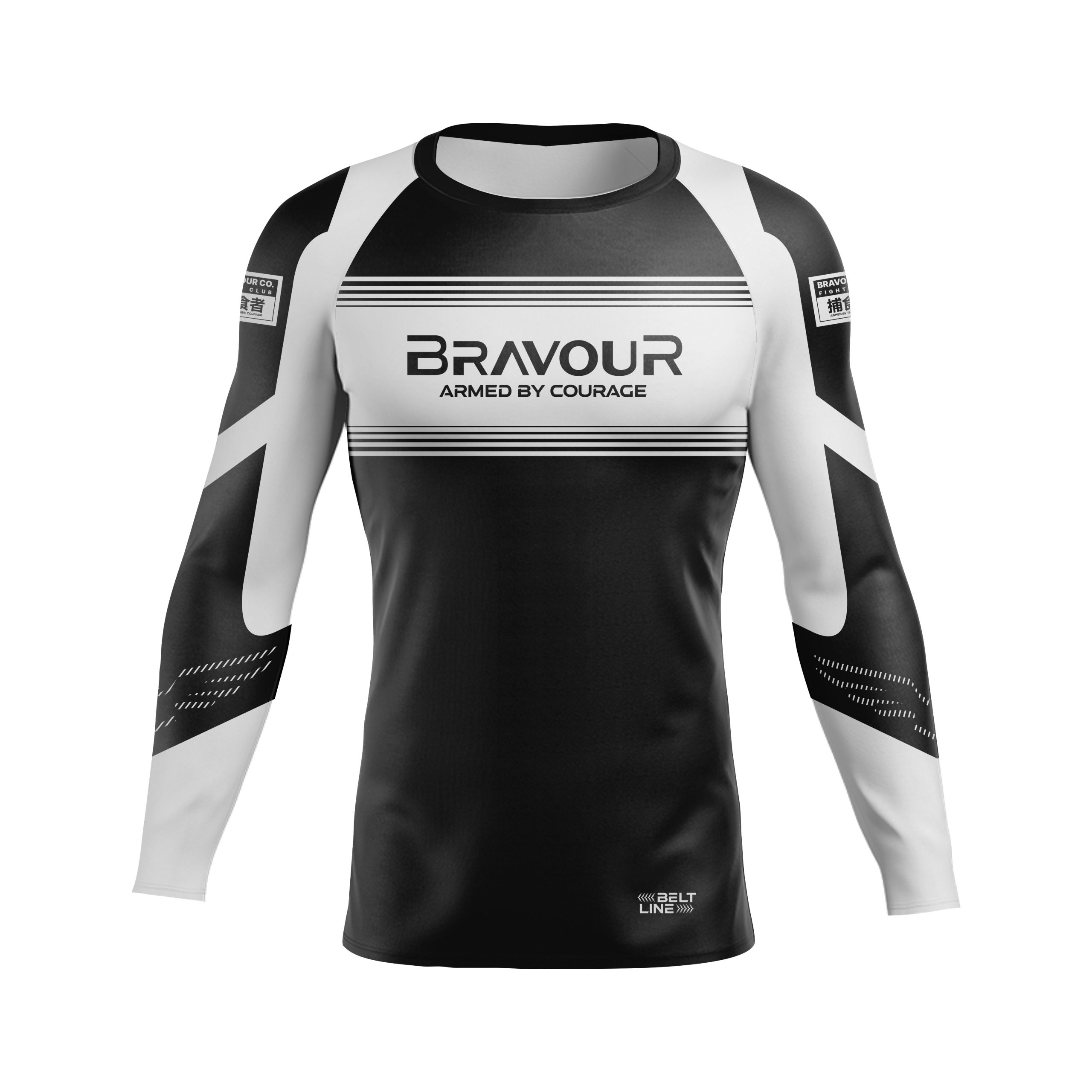 Rashguard Belt Line Gold Branco/Preto