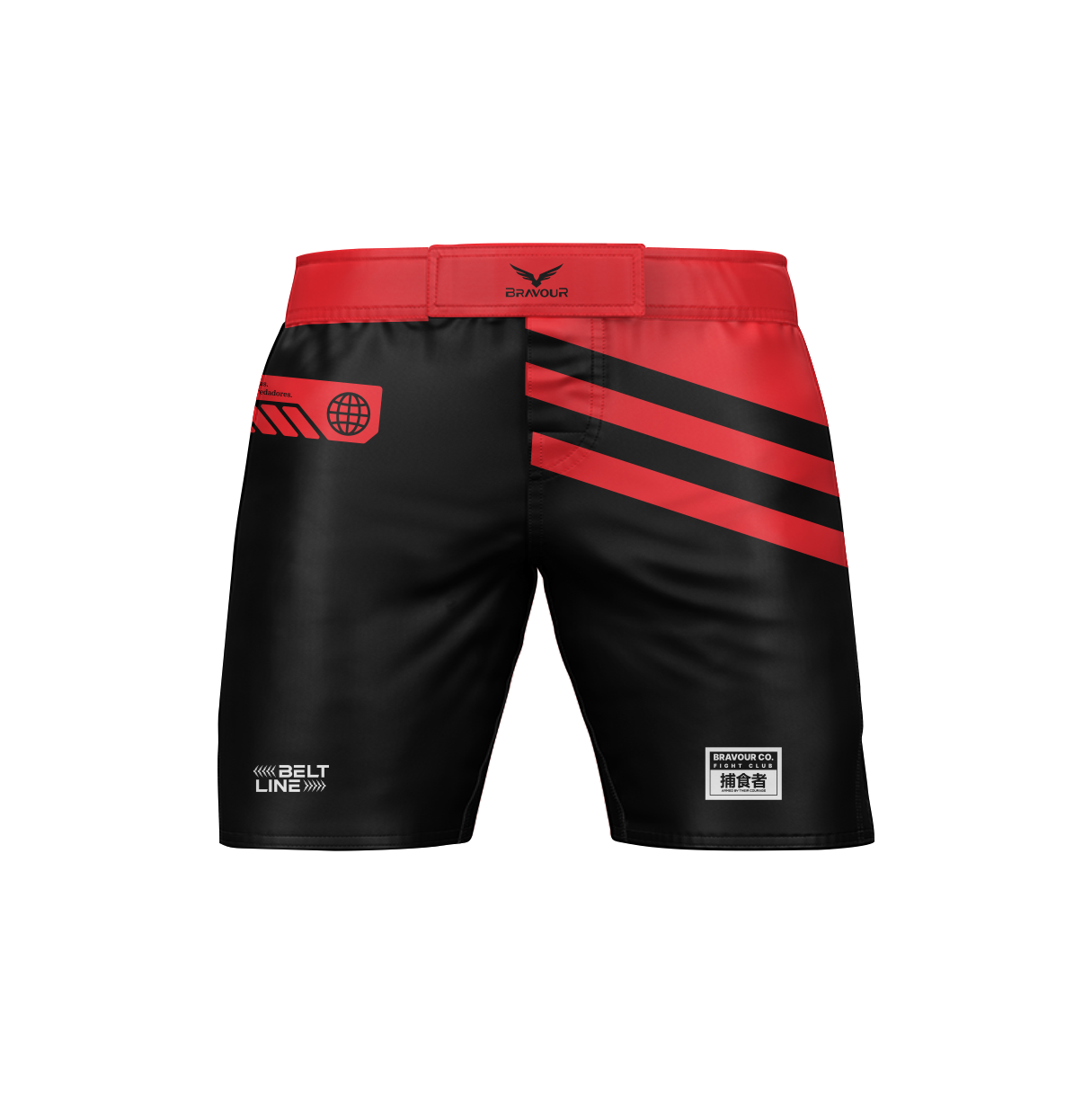 Bermuda Nogi Belt Champ Preto/Vermelho