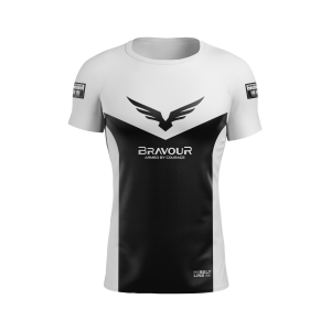 Rashguard Belt Line Champ Preta/Branca - Manga Curta