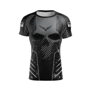 Rashguard Belt Line SKULL 2.0 Preto/Cinza - Manga Curta