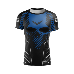 Rashguard Belt Line SKULL 2.0 Azul/Preto - Manga Curta
