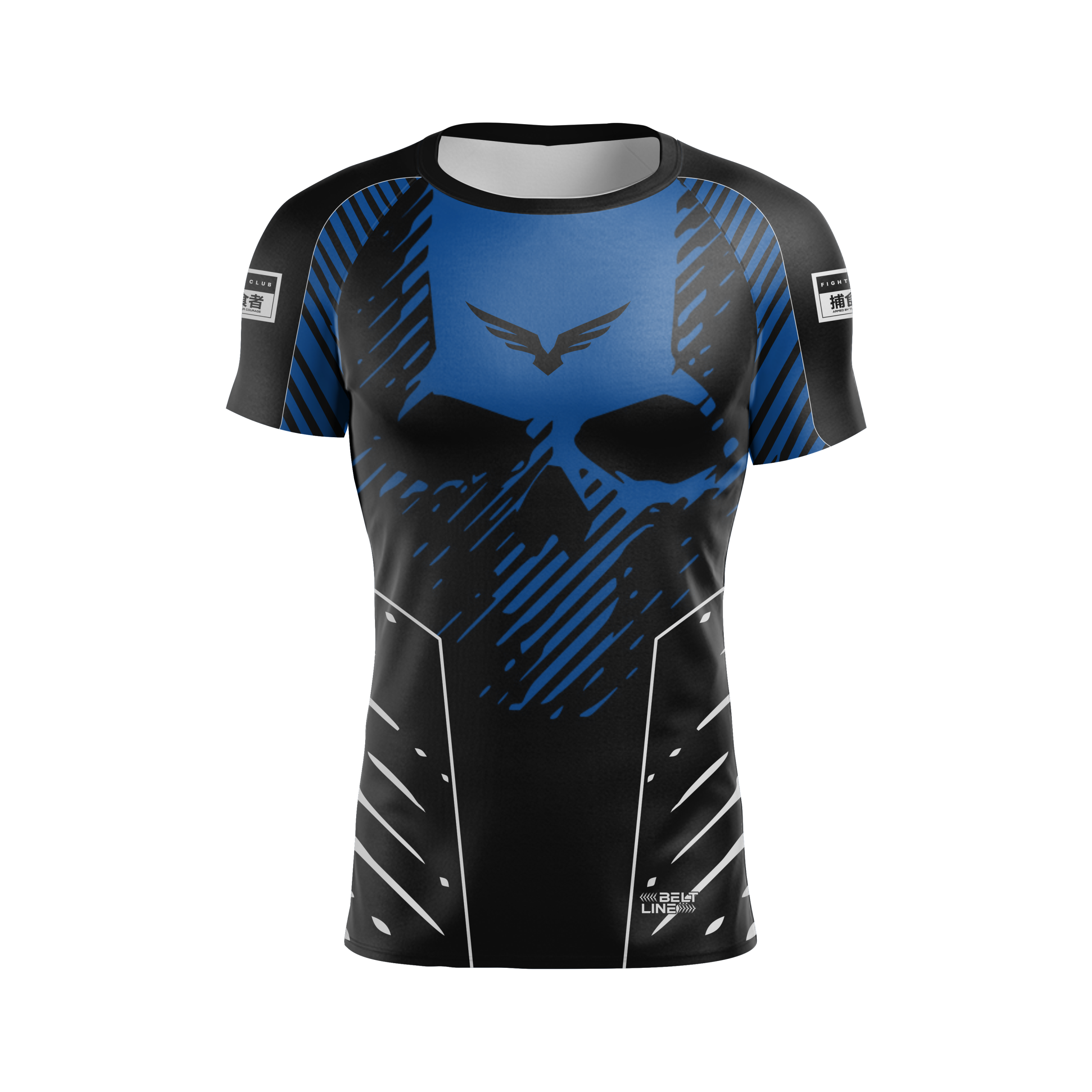 Rashguard Belt Line SKULL 2.0 Azul/Preto - Manga Curta