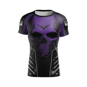 Rashguard Belt Line SKULL 2.0 Roxo/Preto - Manga Curta