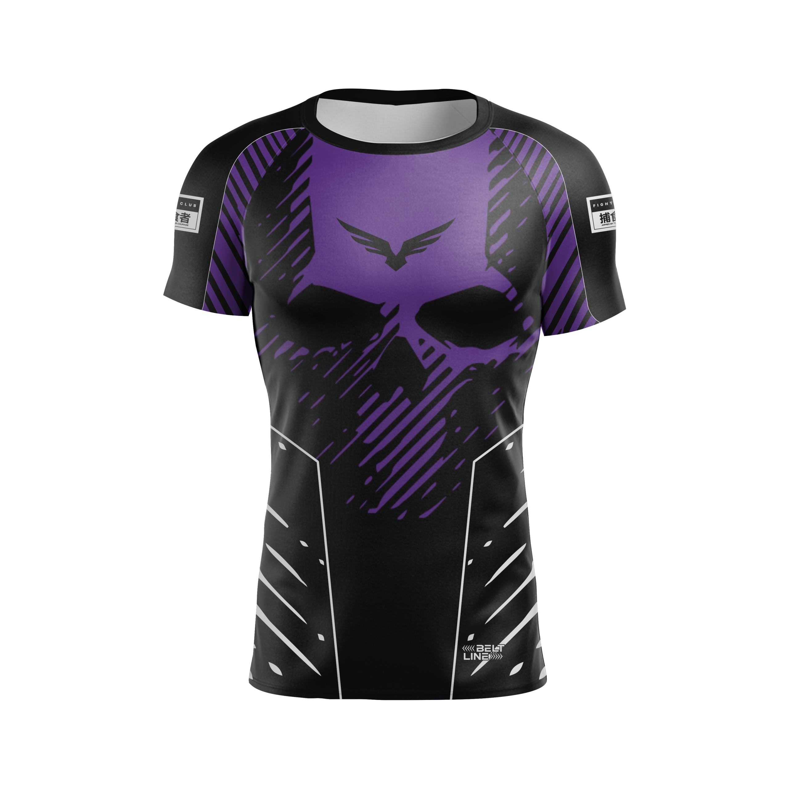 Rashguard Belt Line SKULL 2.0 Roxo/Preto - Manga Curta
