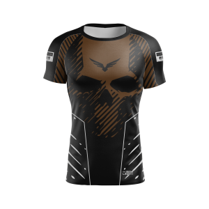 Rashguard Belt Line SKULL 2.0 Marrom/Preto - Manga Curta