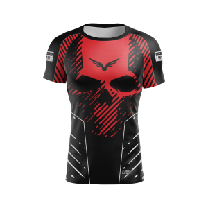 Rashguard Belt Line SKULL 2.0 Vermelho/Preto - Manga Curta