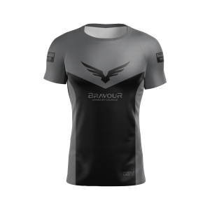Rashguard Belt Line Champ Cinza/Preta - Manga Curta