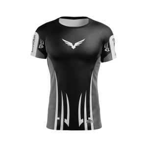 Rashguard Belt Line Tribal Cinza/Preto - Manga Curta