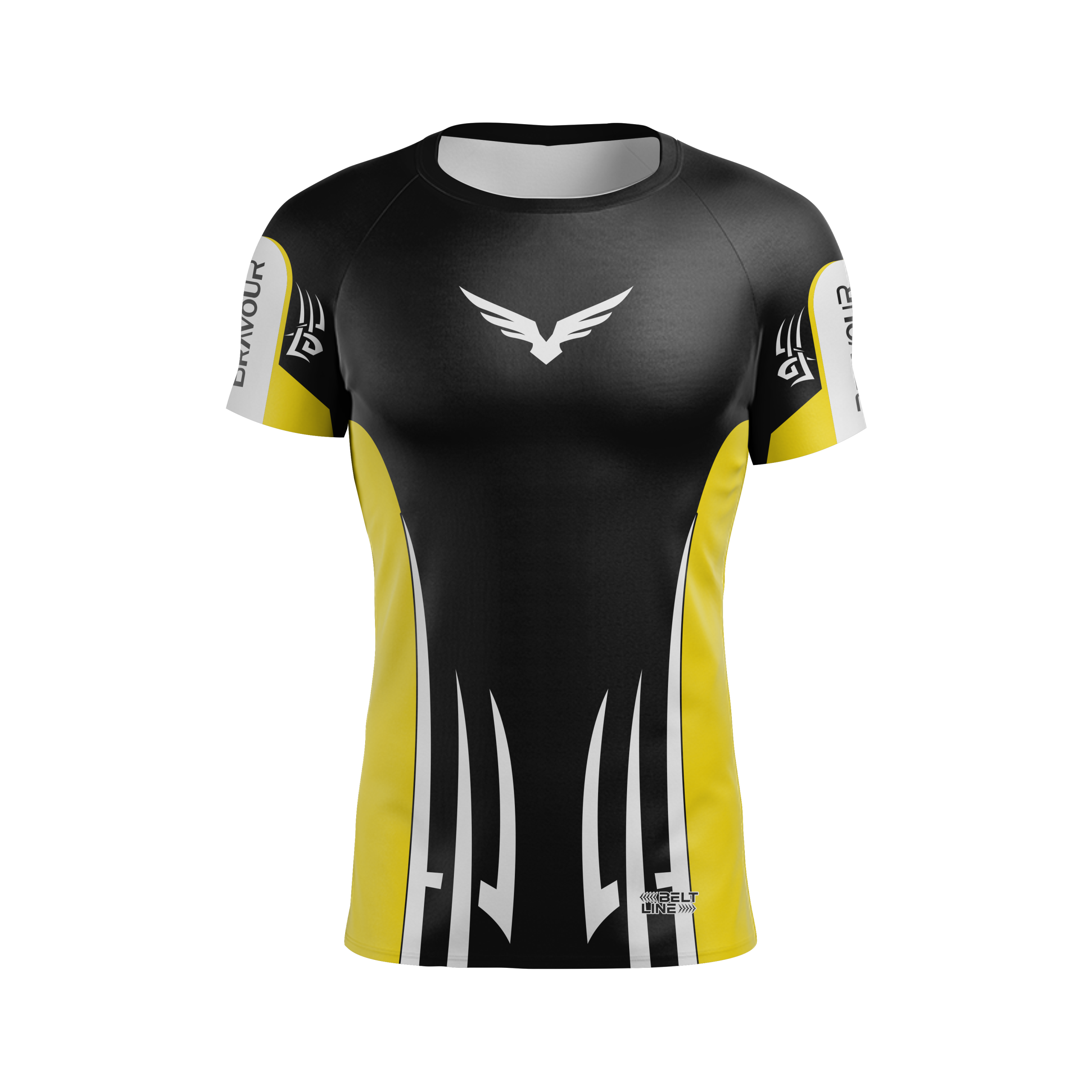 Rashguard Belt Line Tribal Amarelo/Preto - Manga Curta