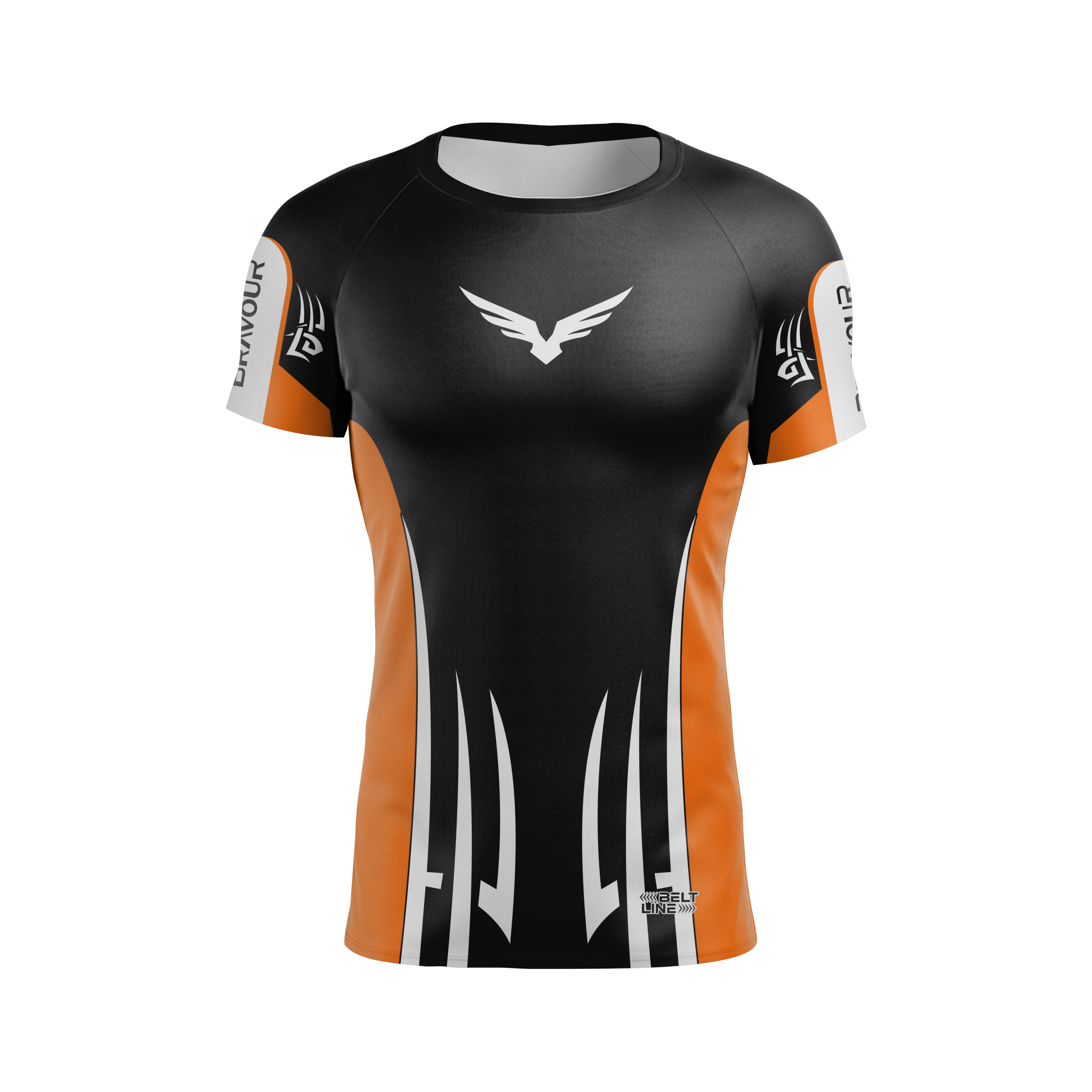 Rashguard Belt Line Tribal Laranja/Preto - Manga Curta