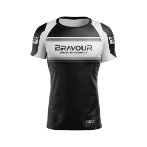 Rashguard Belt Line Gold Branco/Preto - Manga Curta