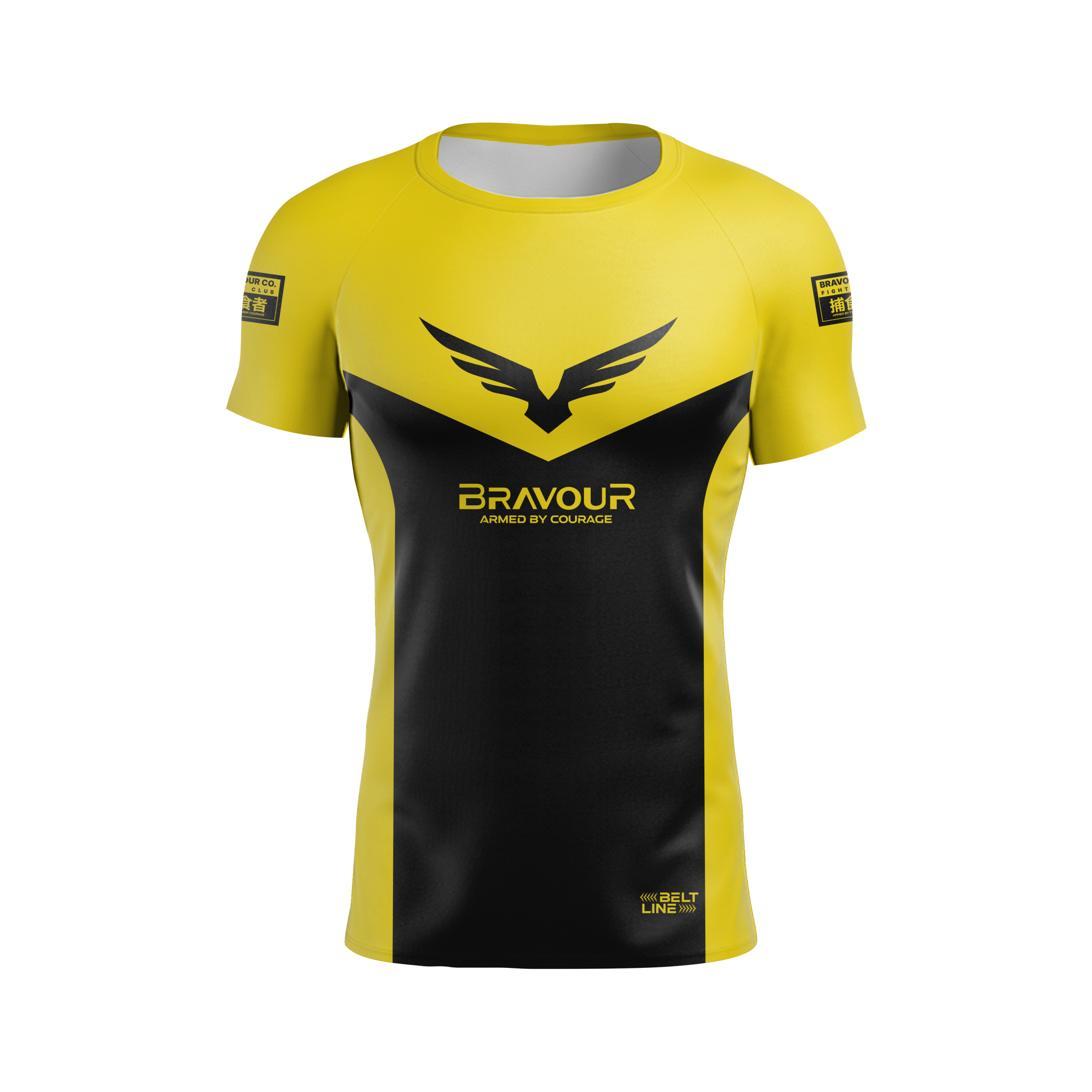 Rashguard Belt Line Champ Amarelo/Preto - Manga Curta