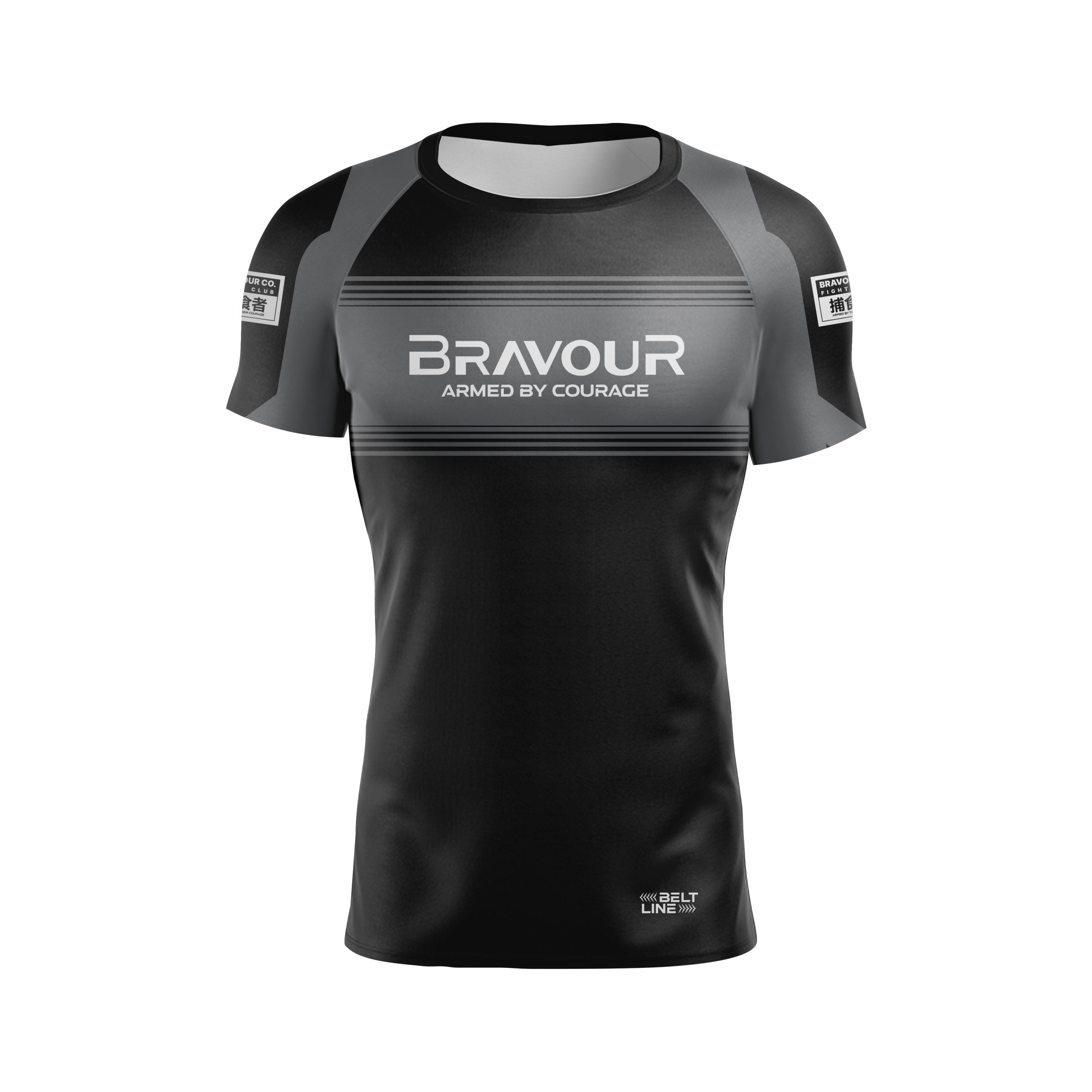 Rashguard Belt Line Gold Cinza/Preto - Manga Curta
