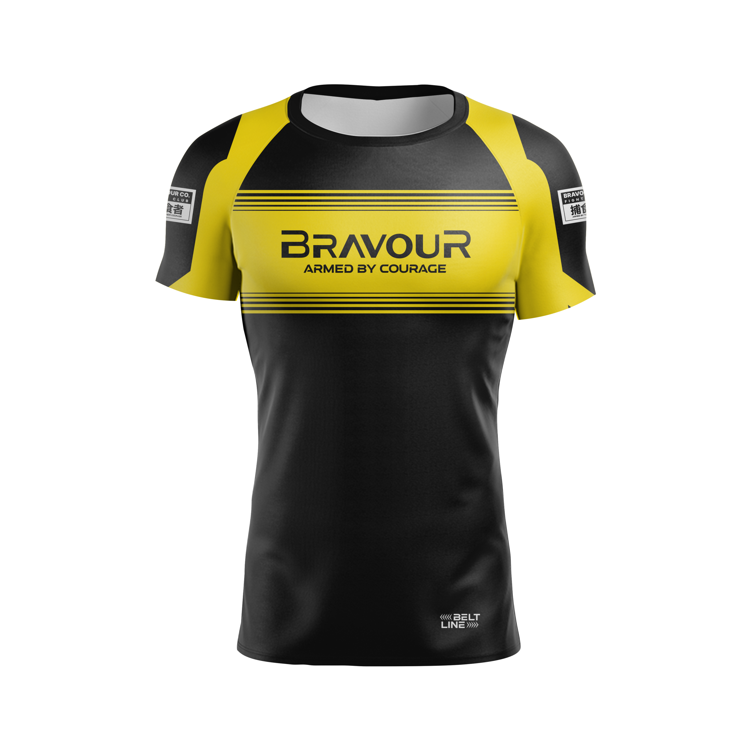 Rashguard Belt Line Gold Amarelo/Preto - Manga Curta