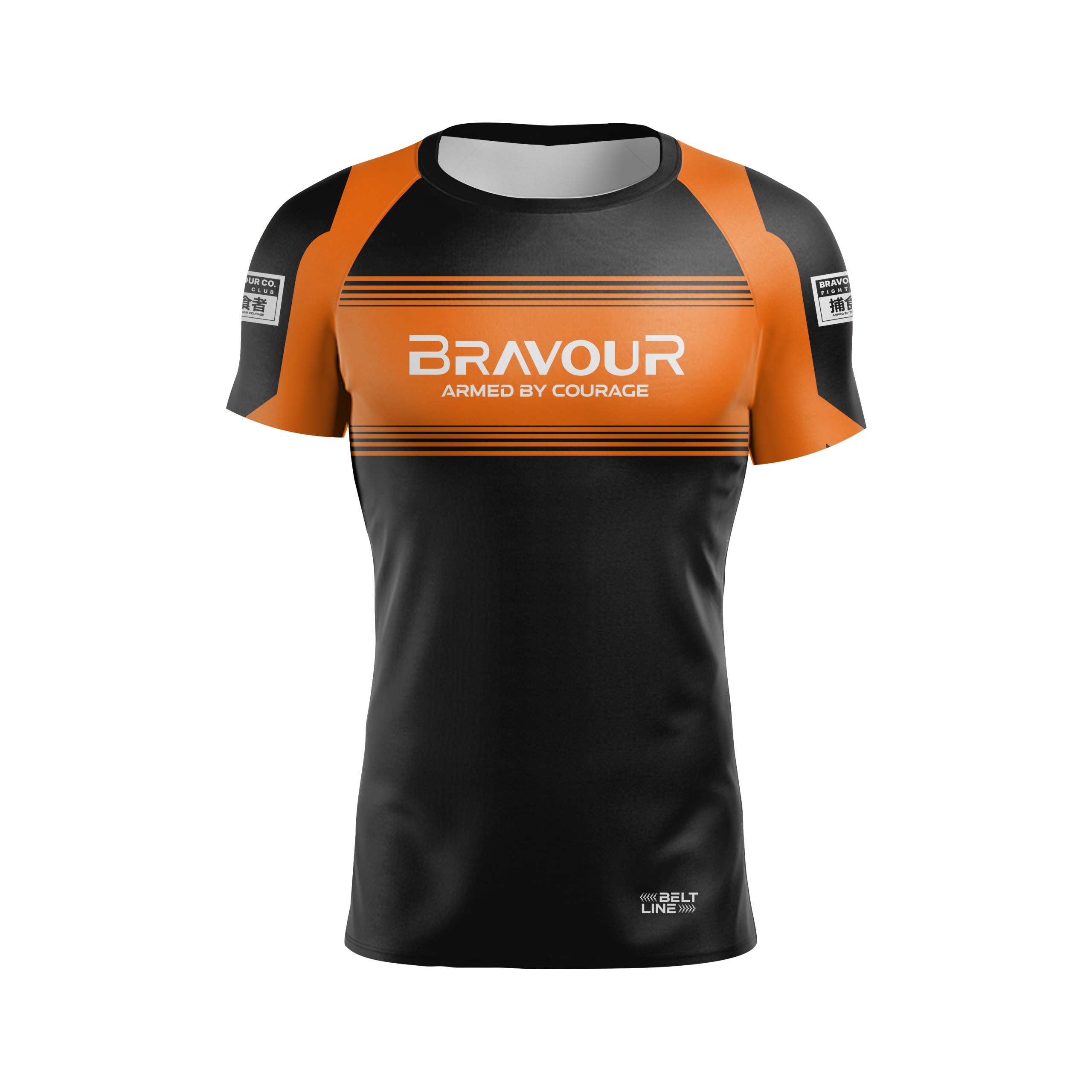 Rashguard Belt Line Gold Laranja/Preto - Manga Curta