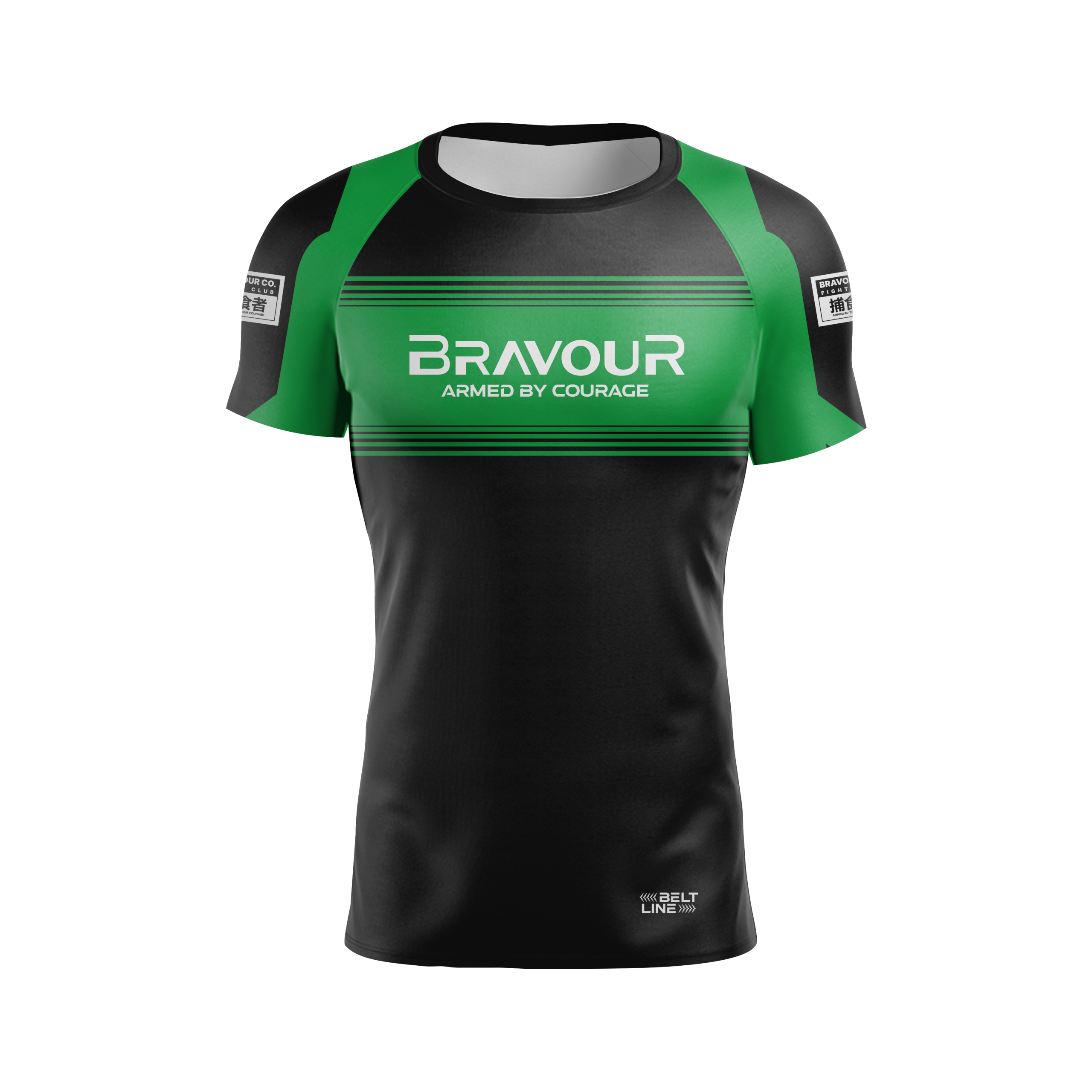 Rashguard Belt Line Gold Verde/Preto - Manga Curta
