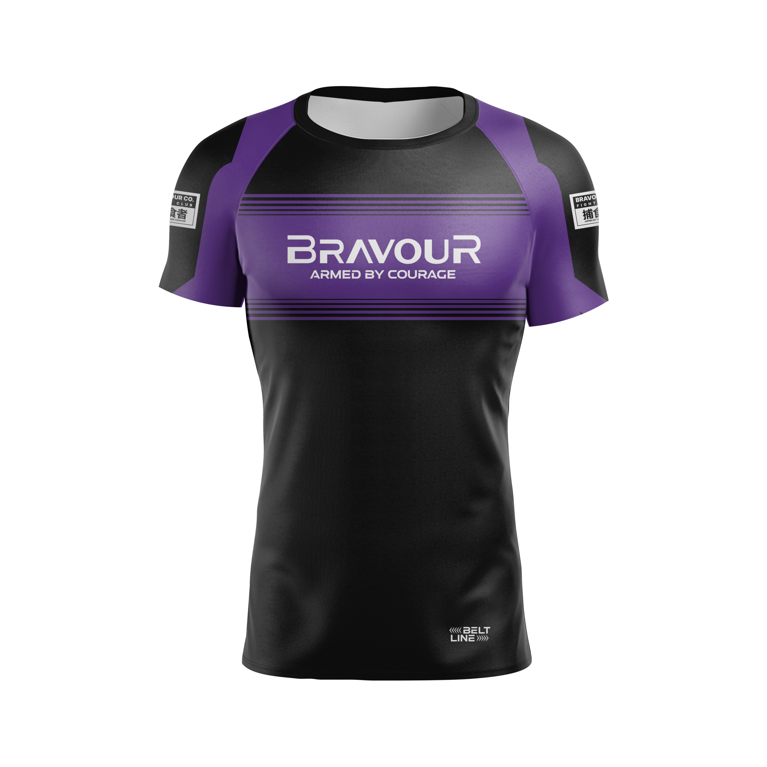 Rashguard Belt Line Gold Roxo/Preto - Manga Curta