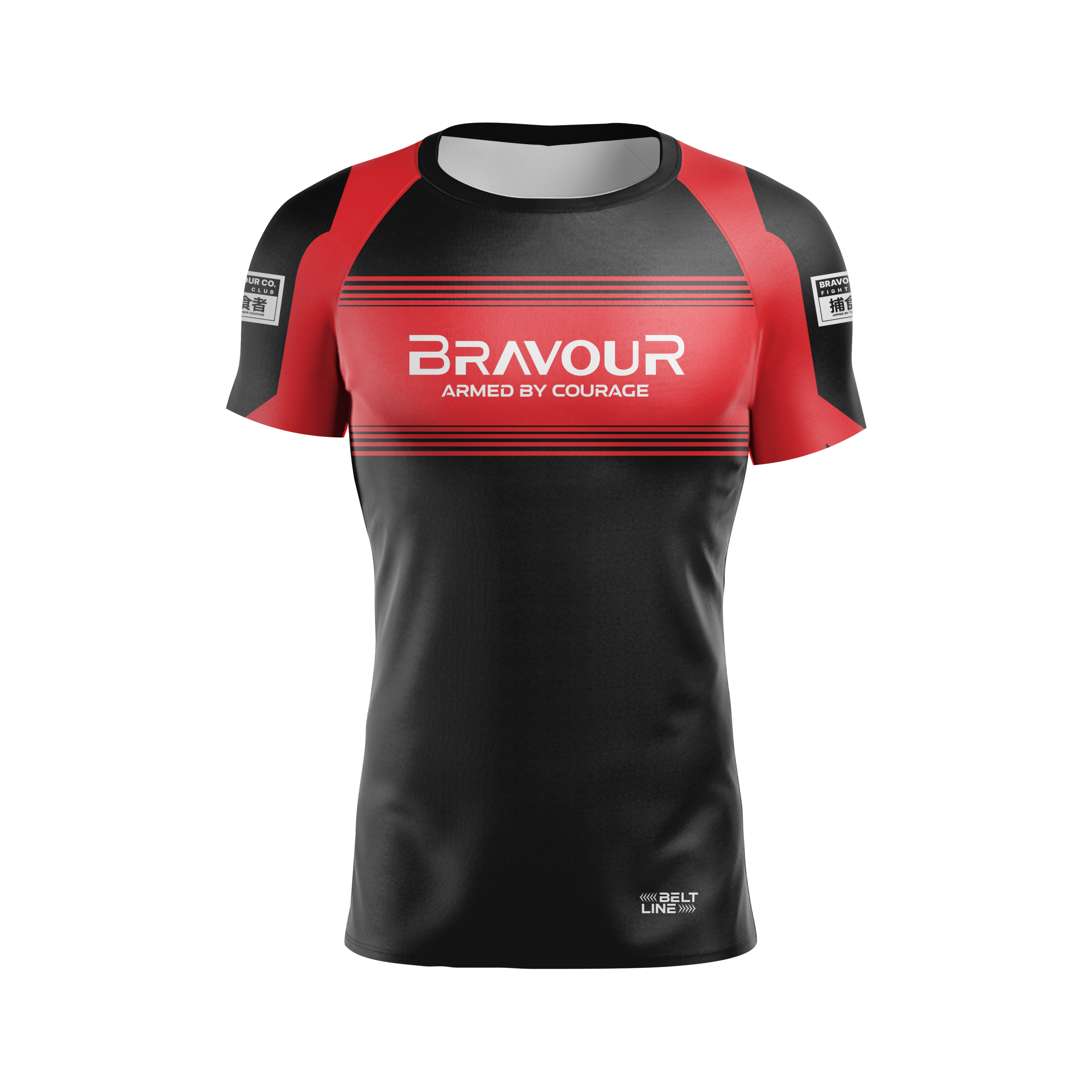 Rashguard Belt Line Gold Vermelho/Preto - Manga Curta