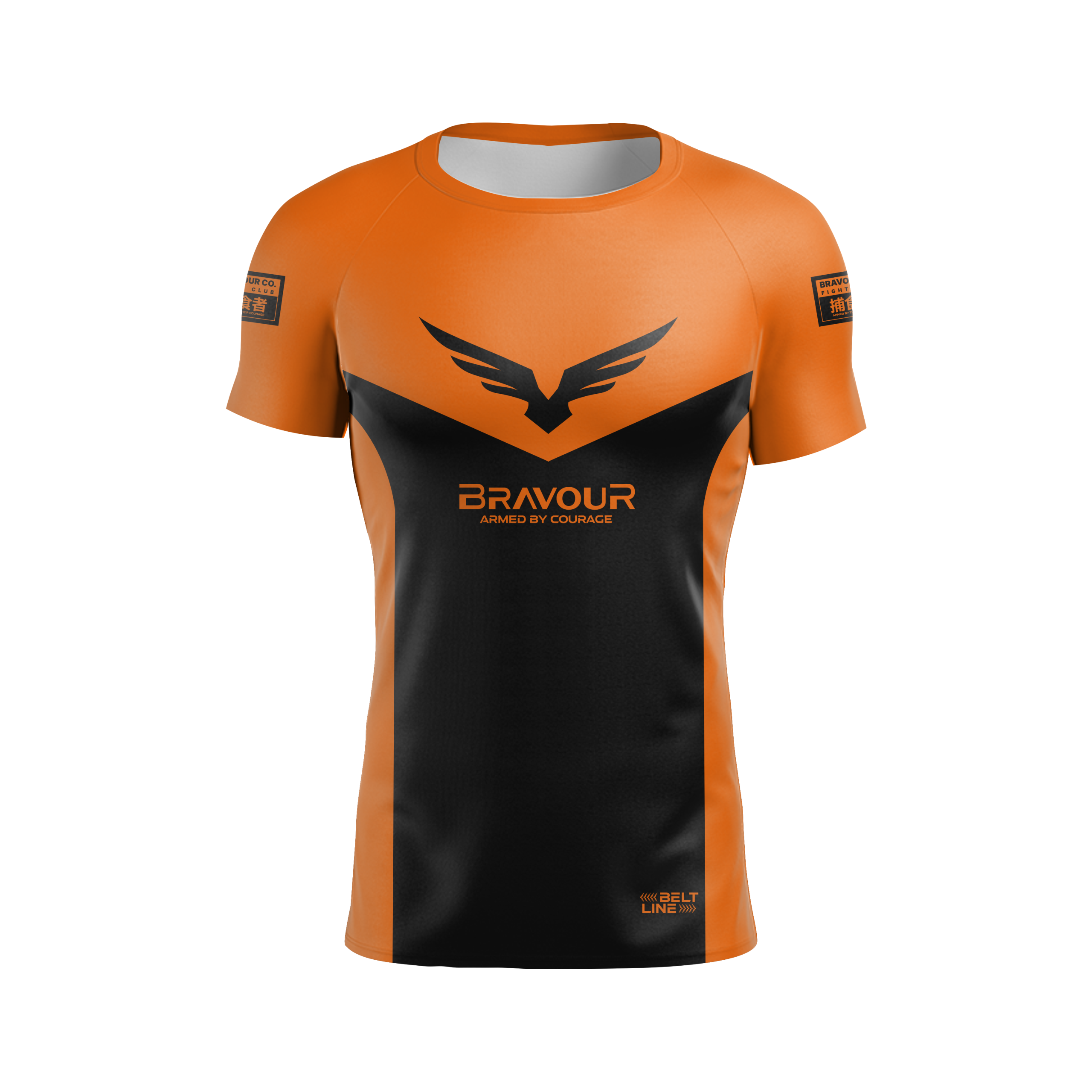 Rashguard Belt Line Champ Laranja/Preto - Manga Curta
