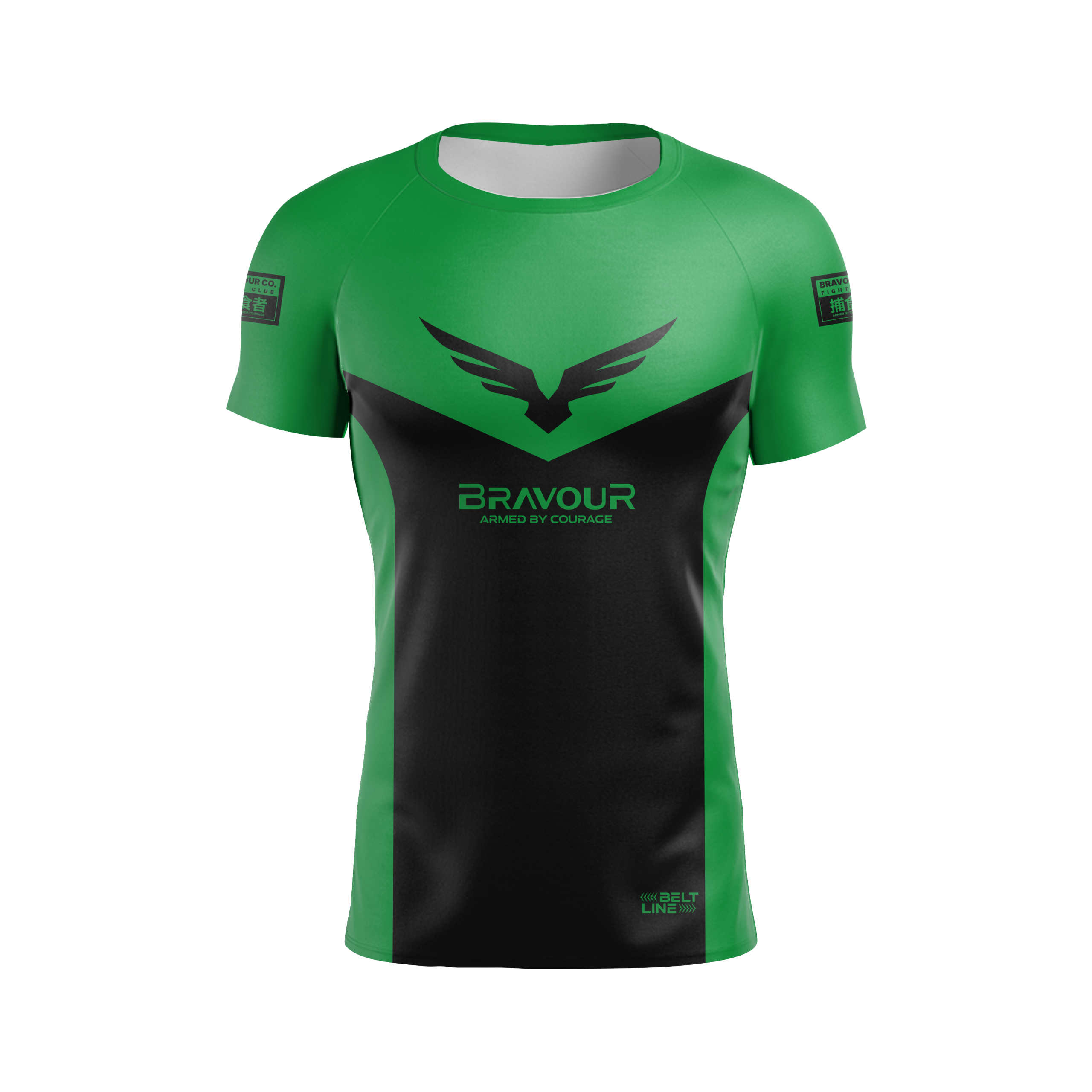 Rashguard Belt Line Champ Verde/Preto - Manga Curta