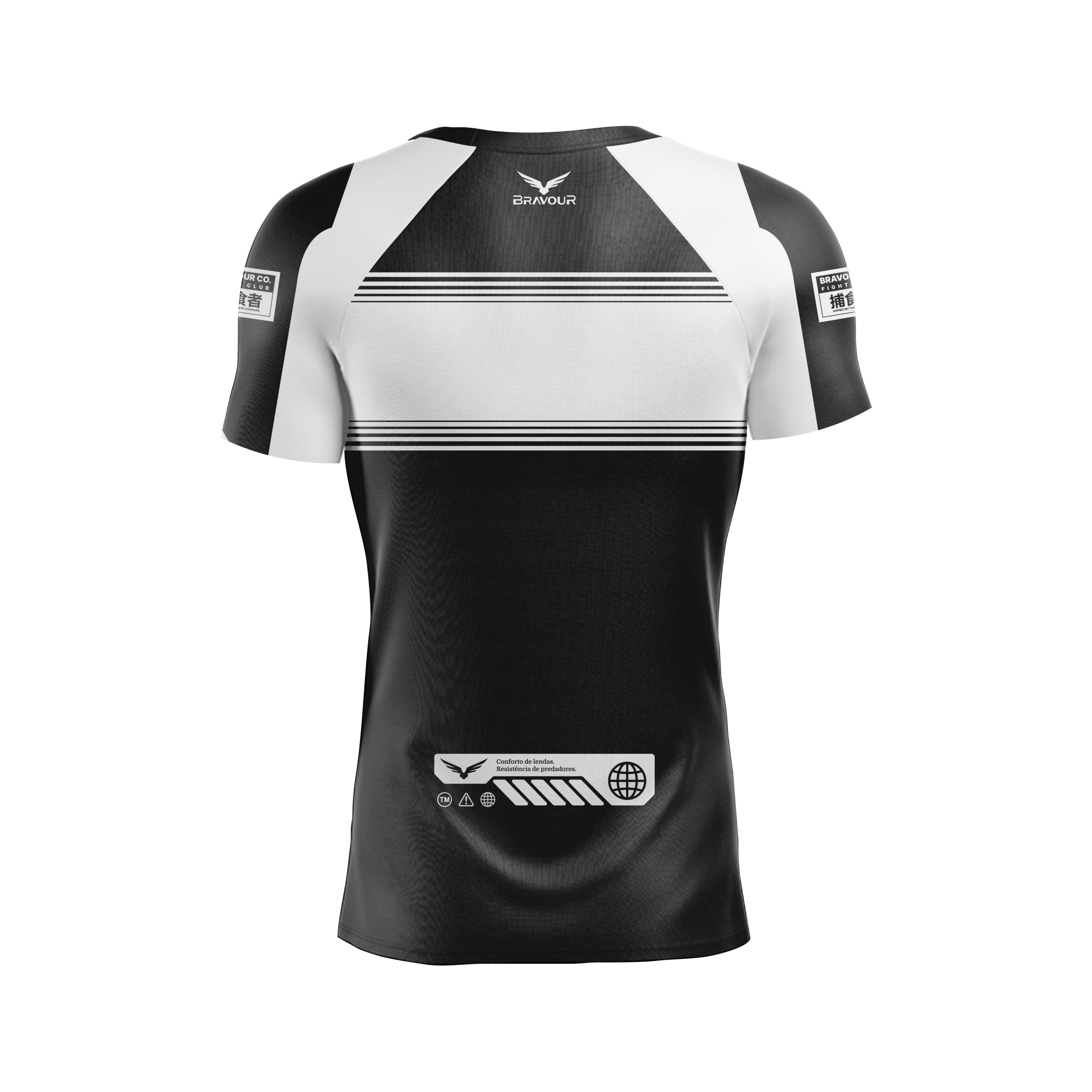 Rashguard Belt Line Gold Branco/Preto - Manga Curta - Imagem 2