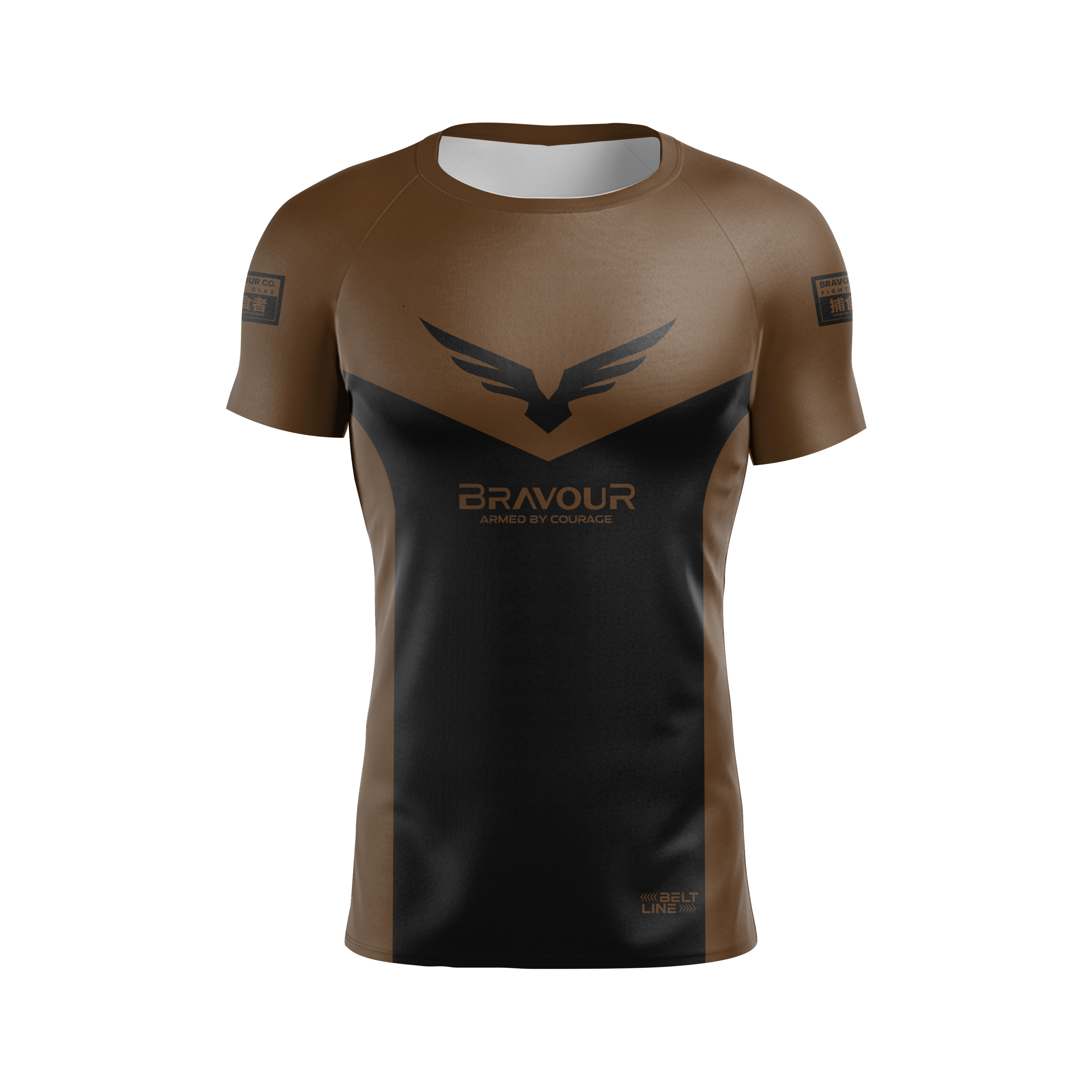 Rashguard Belt Line Champ Marrom/Preto - Manga Curta