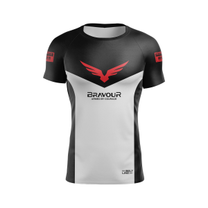 Rashguard Belt Line Champ Preto/Vermelho - Manga Curta