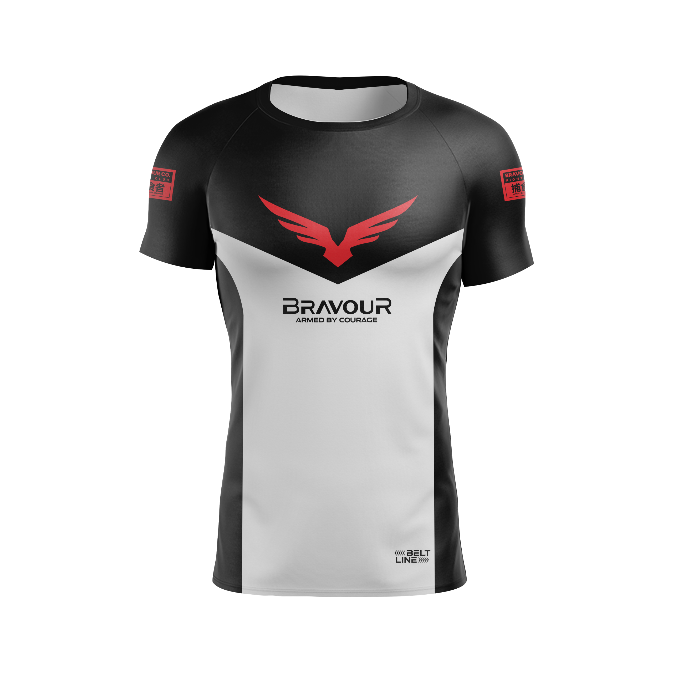 Rashguard Belt Line Champ Preto/Vermelho - Manga Curta